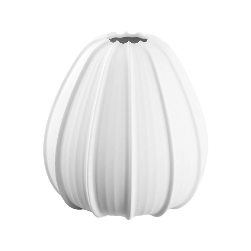 Изображение товара MANDARIN DECOR Керамическая ваза для цветов и сухоцветов декор дома, 16 см; цвет: белый