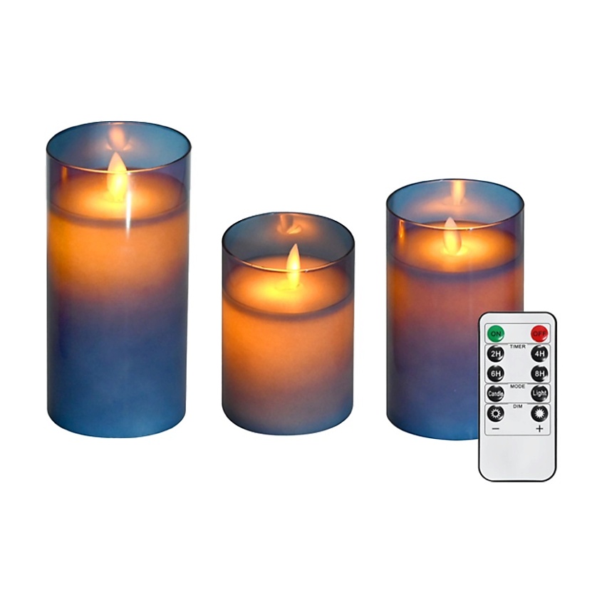 Изображение товара ФАZА Свечи светодиодные , набор CL7-SET3-bu (3 свечи, пульт ДУ, син), Синий