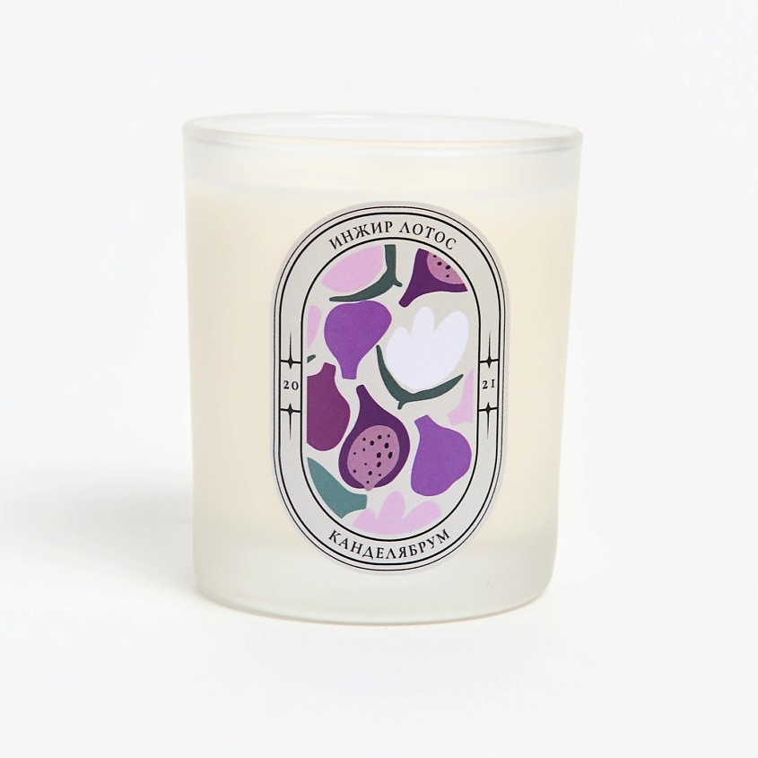 Изображение товара КАНДЕЛЯБРУМ Ароматическая свеча Инжир Лотос, 140 гр