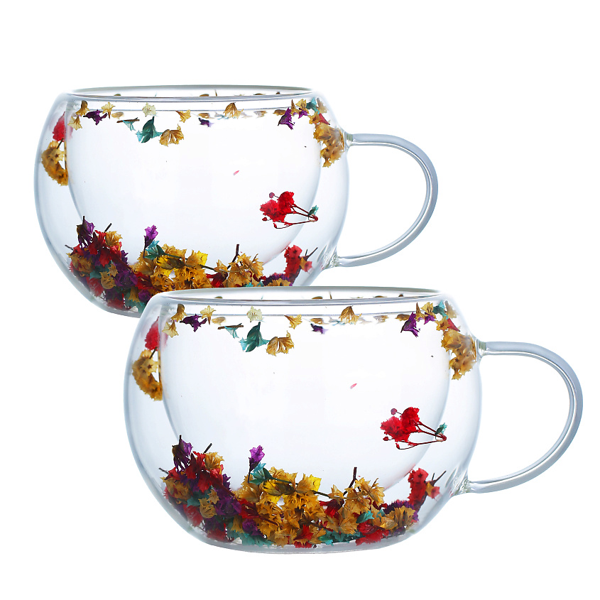 Изображение товара MANDARIN DECOR Кружка для чая и кофе с двойными стенками и дном, цвет: желтый; 2 шт.; 270 мл