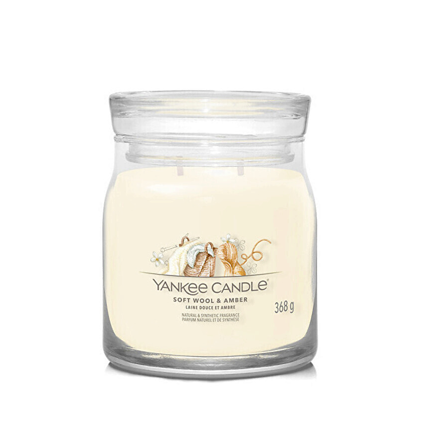 Изображение товара YANKEE CANDLE Ароматическая свеча Soft Wool & Amber, 368 г