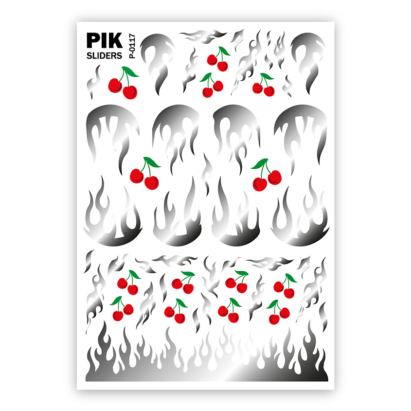 Изображение товара PIK Слайдеры для ногтей P-117 Серебряное пламя, 1 шт.