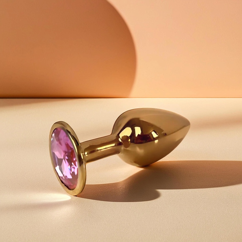 Изображение товара Анальная пробка металлическая с розовым кристаллом LE FRIVOLE 7 см