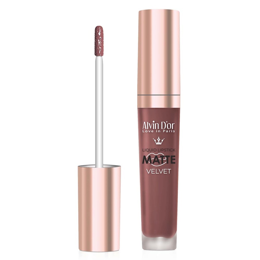 Изображение товара ALVIN D’OR Жидкая губная матовая помада "Matte velvet" Lg-16m, Темно-розовый