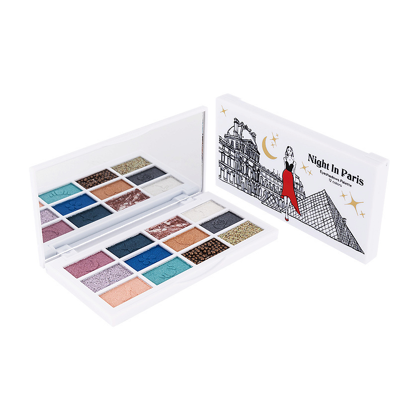 Изображение товара ЛЭТУАЛЬ Палетка теней для век, 12 цветов NIGHT IN PARIS, 12 цветов, 1 шт