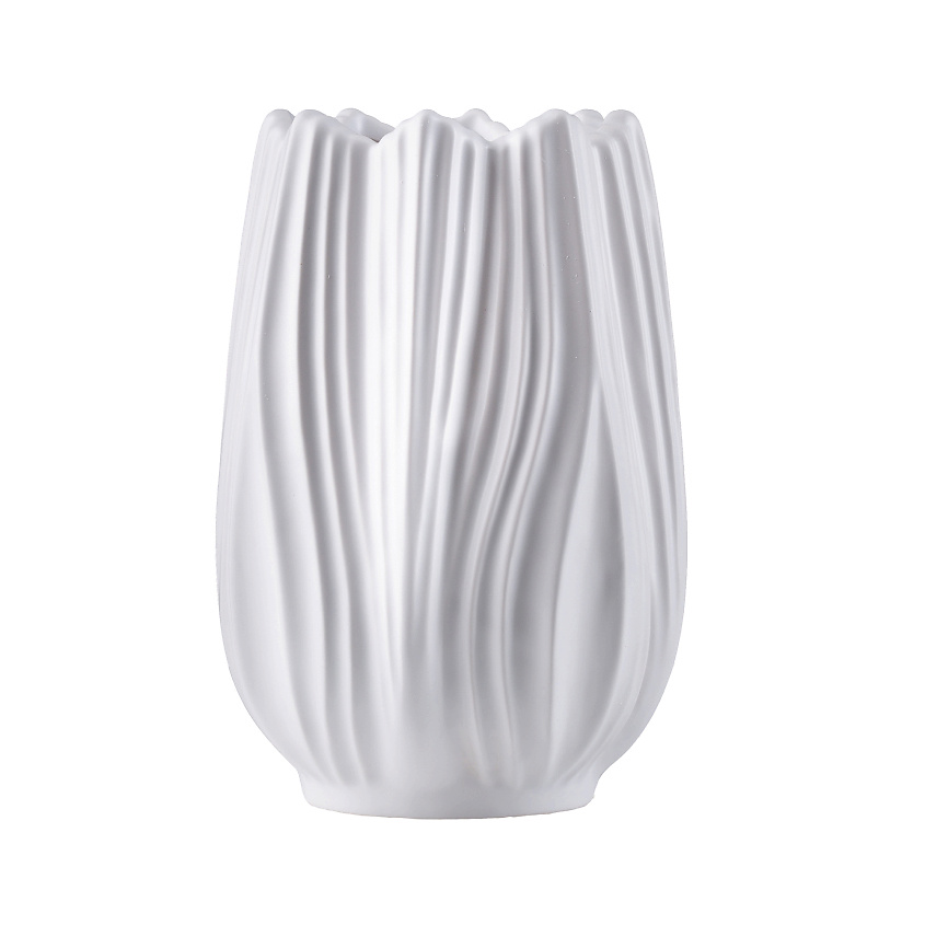 Изображение товара Керамическая ваза для цветов Мандарин Декор Бутон белая 1750 мл