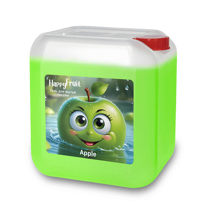 Изображение товара HAPPYFRUIT Гель для мытья посуды с ароматом яблока, концентрированный, 5000 мл