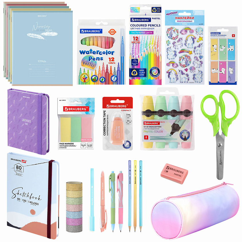 Изображение товара BRAUBERG Набор канцелярии подарочный PASTEL, 1 шт.