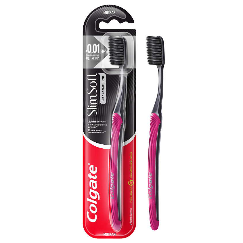 Изображение товара COLGATE Зубная щетка ШЕЛКОВЫЕ НИТИ уголь мягкая, 1 шт