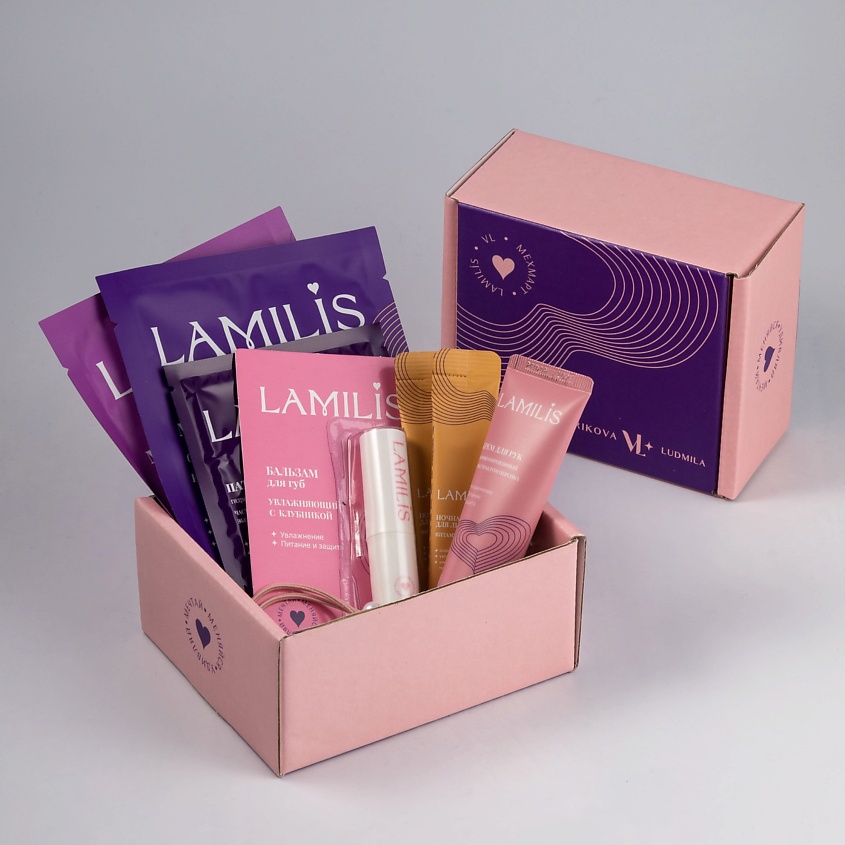 Изображение товара Набор уходовой косметики для лица и губ LAMILIS 8 средств подарочный