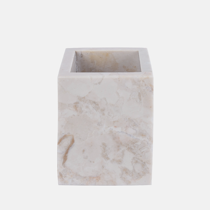 Изображение товара НАТУРКАМЕНЬ Стакан для ванной комнаты из мрамора, 1 шт.; цвет: бежевый; размер: 8х6 см.