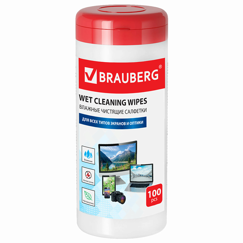 Изображение товара BRAUBERG Салфетки для экранов всех типов и оптики, 1 шт.
