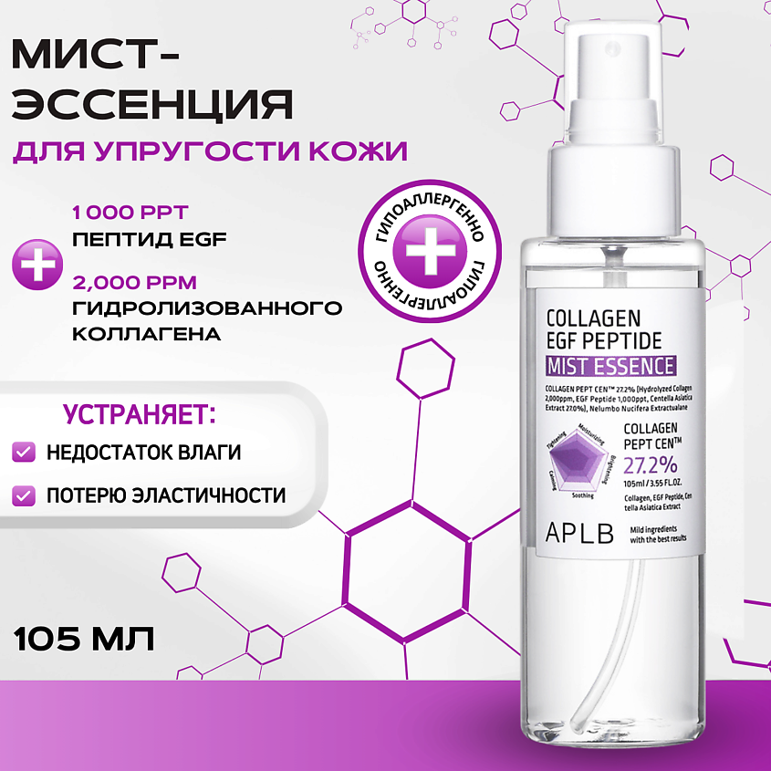 Изображение товара Мист-эссенция с коллагеном и пептидами для упругости кожи APLB Collagen EGF Peptide Mist Essence 1 
