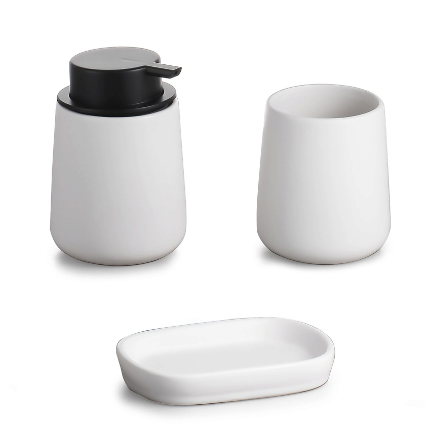 Изображение товара Набор для ванной Vienna ND PLAY из керамики 3 предмета черно-белый стиль