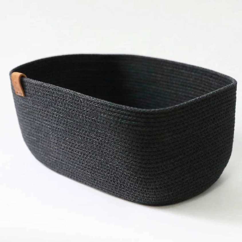 Изображение товара Прямоугольная корзина для хранения из хлопкового шнура, шалфей, OLALA HOME