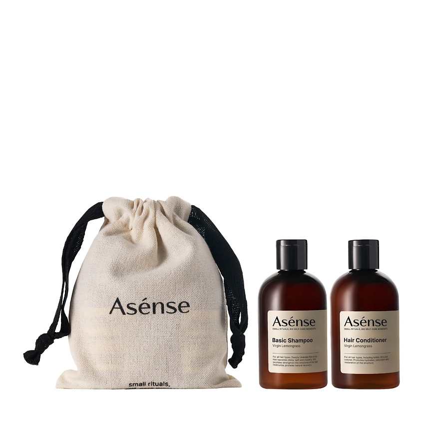 Изображение товара ASENSE Подарочный набор Шампунь и Кондиционер для волос в брендированном мешочке Virgin Lemongrass, Virgin Lemongrass