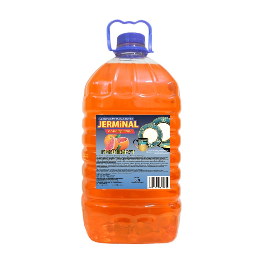 Изображение товара JERMINAL COSMETICS Гель для мытья посуды Грейпфрут, 5000 мл