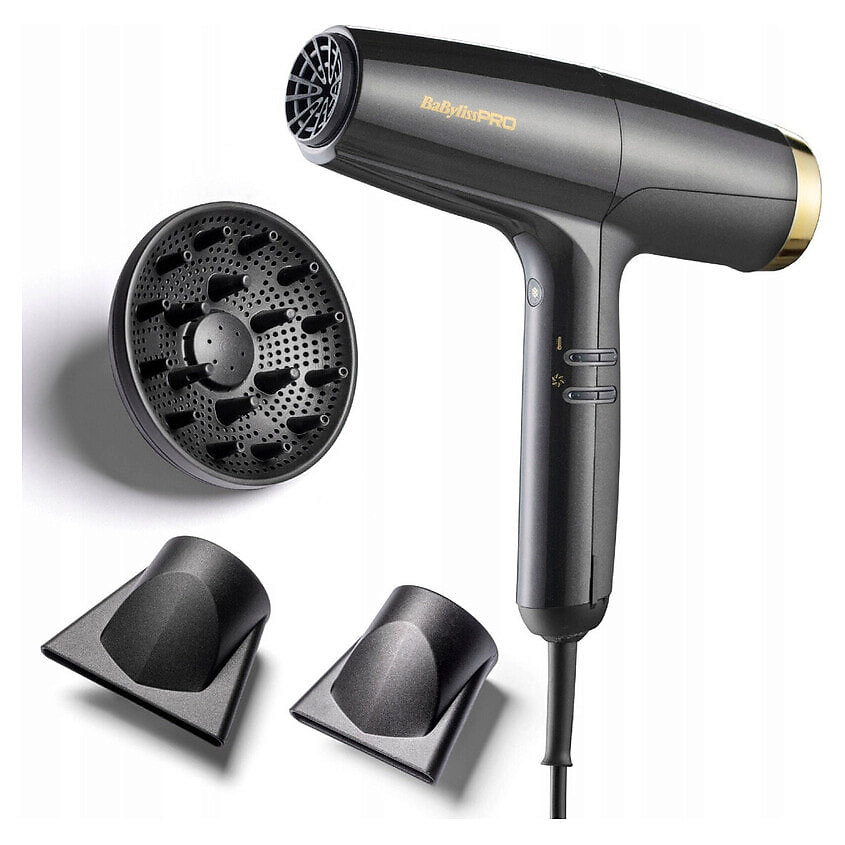Изображение товара BABYLISSPRO Профессиональный фен для волос Falco Grey & Gold BAB8550E, Цвет: серый, золотой