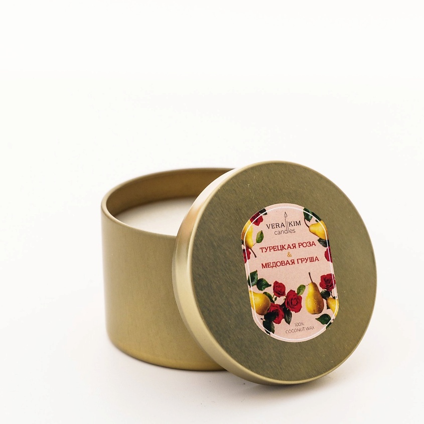 Изображение товара Ароматическая свеча VERA KIM CANDLES Турецкая роза Медовая груша 120 мл
