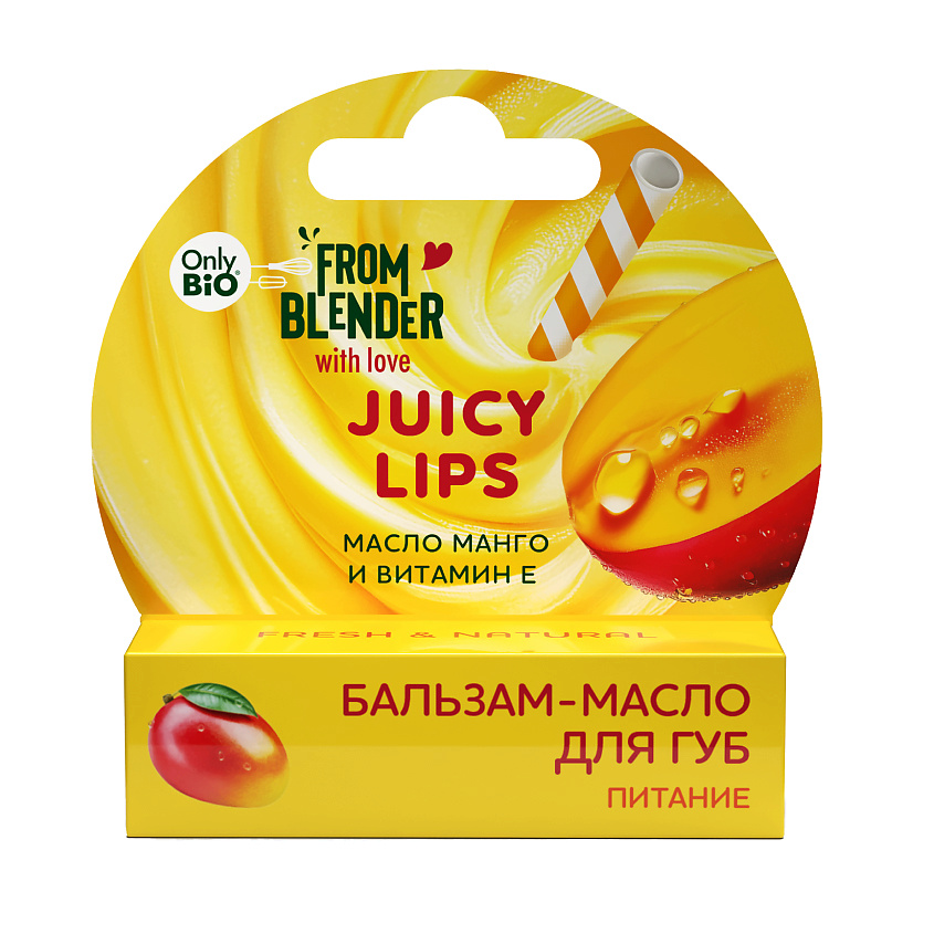 Изображение товара ONLY BIO Бальзам-масло для губ, масло манго и витамин Е, питание серии, 1 шт.