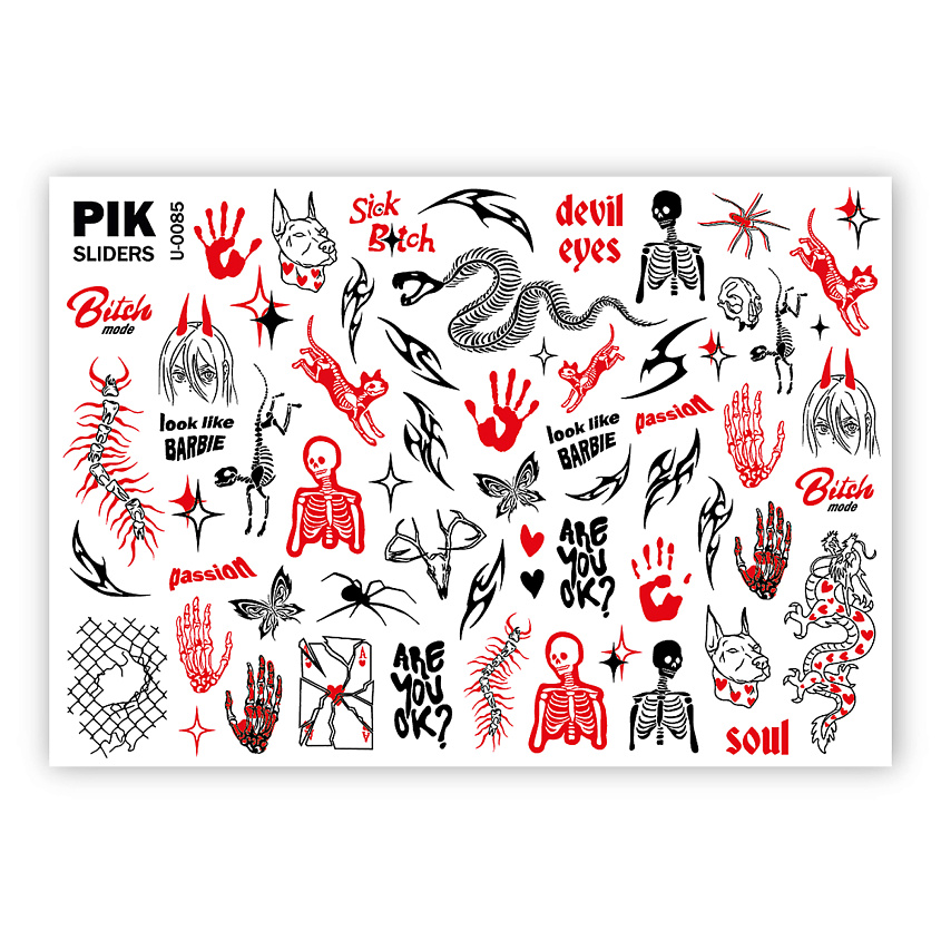 Изображение товара Слайдеры PIK для ногтей P-085 Готика, 1 шт.