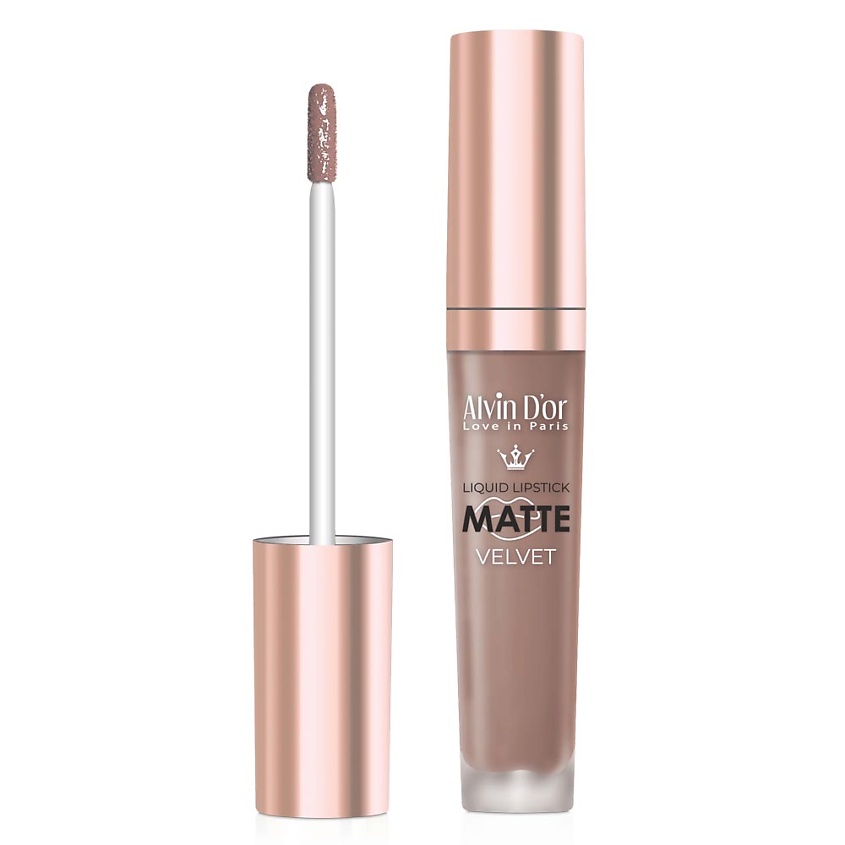 Изображение товара ALVIN D’OR Жидкая губная матовая помада "Matte velvet" Lg-16m, Светлый нюд
