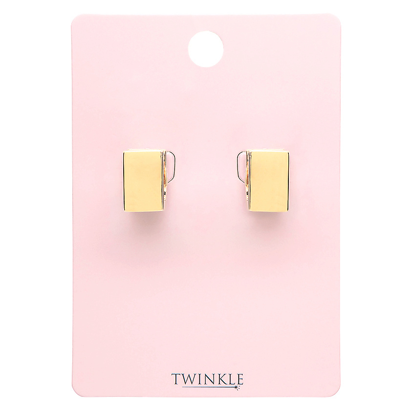 Изображение товара TWINKLE Серьги RECTANGLE GOLD минимализм стиль украшения для повседневной носки