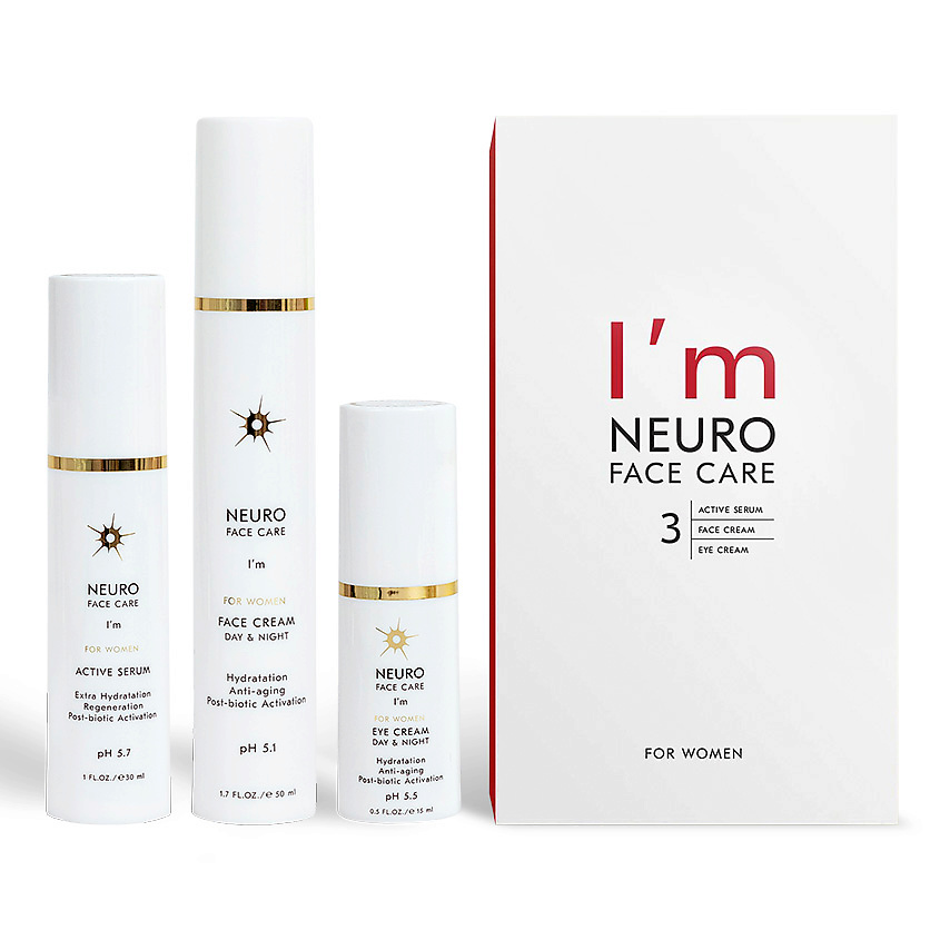 Изображение товара Набор уходовой NEURO I'M Я ЕСТЬ 3 в 1 для лица и глаз для всех типов кожи
