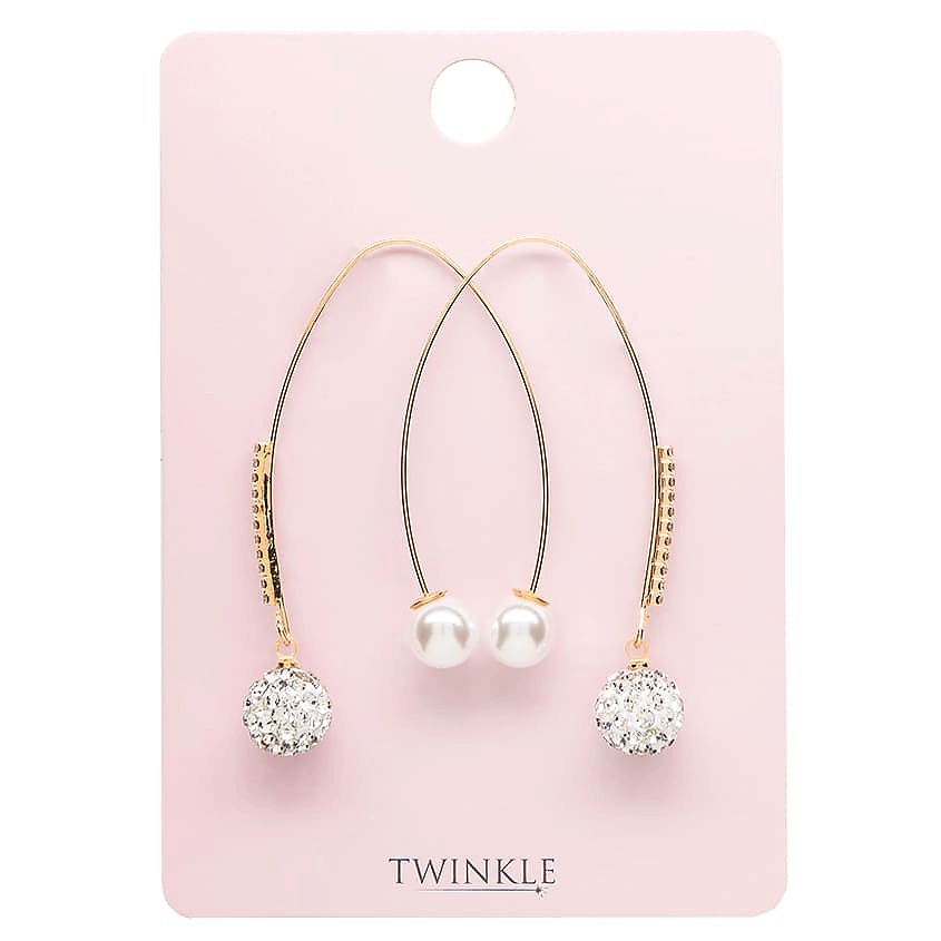 Изображение товара TWINKLE Серьги PEARL AND CRYSTALS, 1 пара
