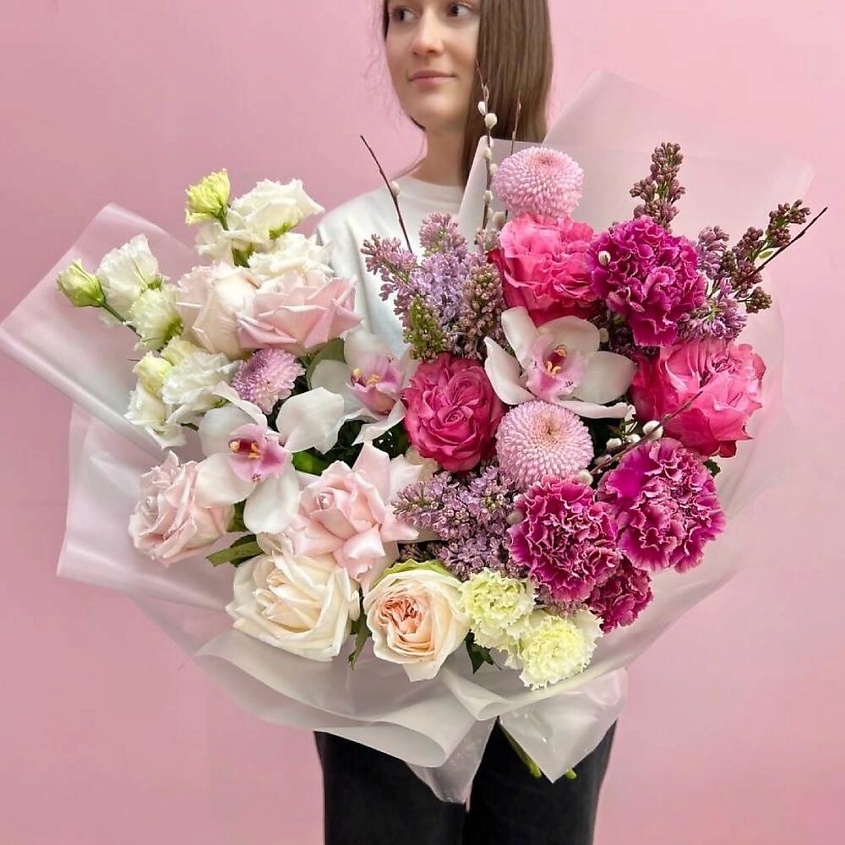 Изображение товара Премиум букет Цветение вишни с сиренью и орхидеями от ЗАЦВЕТАЙ