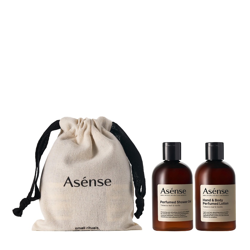 Изображение товара ASENSE Набор Лосьон для тела и Гель для душа в брендированном мешочке Tobacco leaf &Vanilla, Tobacco leaf & Vanilla 2*100 мл