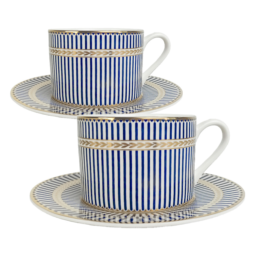 Изображение товара MANDARIN DECOR Чайная пара, набор из 2 чашек с блюдцем, цвет: белый