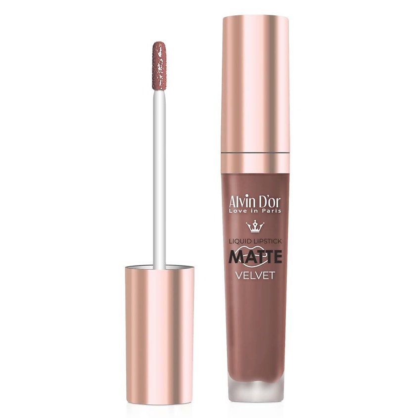 Изображение товара ALVIN D’OR Жидкая губная матовая помада "Matte velvet" Lg-16m, Пудровый нюд