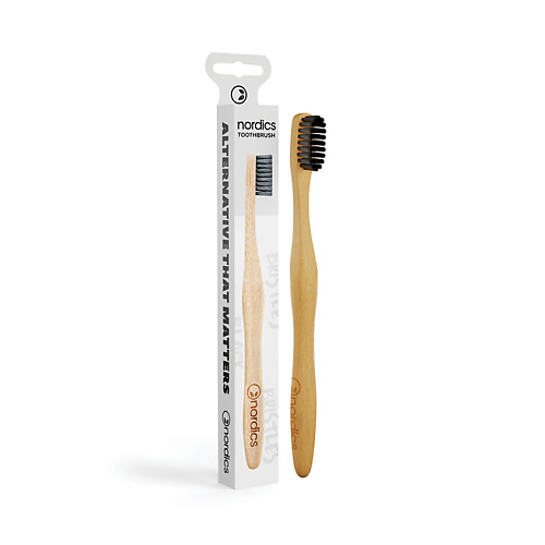 

NORDICS Зубная щетка бамбуковая Charcoal Bristles, Зубная щетка бамбуковая Charcoal Bristles