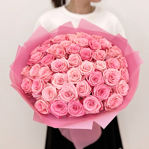 

ЛЭТУАЛЬ FLOWERS Букет из розовых роз 51 шт, Букет из розовых роз 51 шт