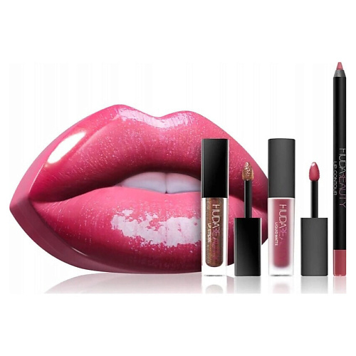

HUDA BEAUTY Набор для губ Помада Miniature +Карандаш + Жидкая помада, Набор для губ Помада Miniature +Карандаш + Жидкая помада
