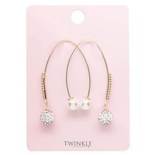 

TWINKLE Серьги PEARL AND CRYSTALS, Серьги PEARL AND CRYSTALS