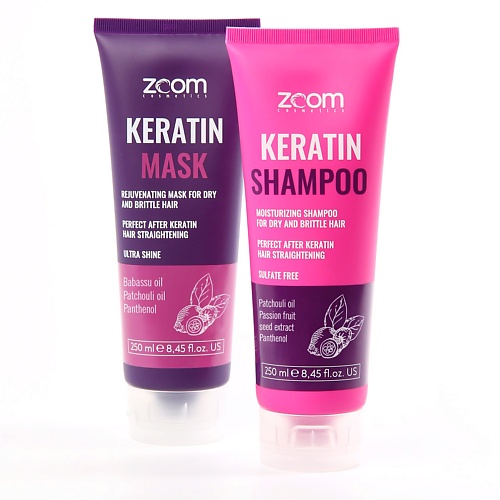 Шампунь для волос ZOOM Keratin Shampoo + Keratin Mask