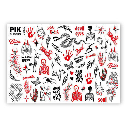 

PIK Слайдеры для ногтей P-085 Готика, Слайдеры для ногтей P-085 Готика