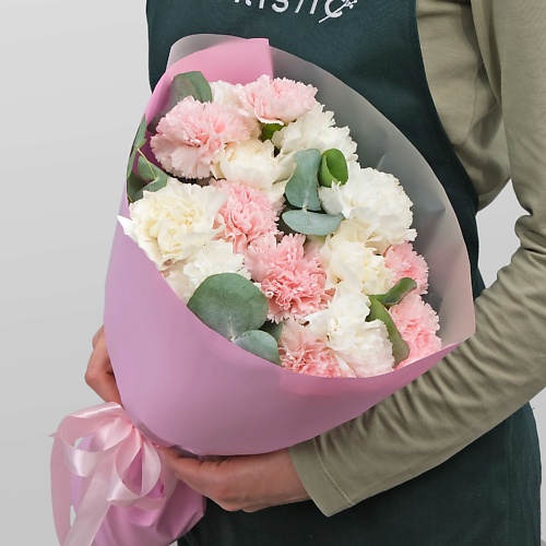 

STUDIO FLORISTIC Букет из Гвоздики «Я Тебя Люблю» с эвкалиптом, Букет из Гвоздики «Я Тебя Люблю» с эвкалиптом