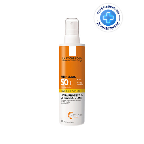 

LA ROCHE-POSAY Anthelios Солнцезащитный невидимый спрей для лица и тела SPF50+, Anthelios Солнцезащитный невидимый спрей для лица и тела SPF50+