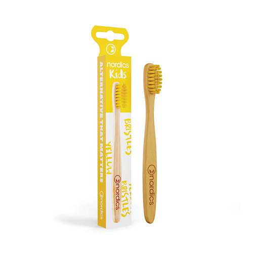 

NORDICS Зубная щетка детская бамбуковая Yellow Bristles, Зубная щетка детская бамбуковая Yellow Bristles