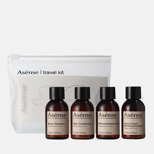 

ASENSE Дорожный набор парфюмированной косметики в матовой косметичке Tobacco leaf &Vanilla, Дорожный набор парфюмированной косметики в матовой косметичке Tobacco leaf &Vanilla