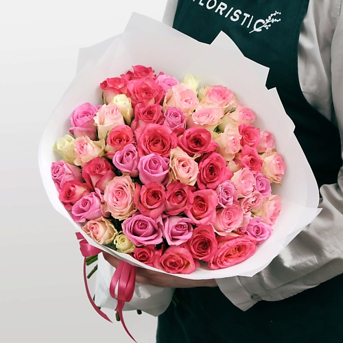 

STUDIO FLORISTIC Букет из Роз Кения 51 шт 40 см «Маргарита», Букет из Роз Кения 51 шт 40 см «Маргарита»