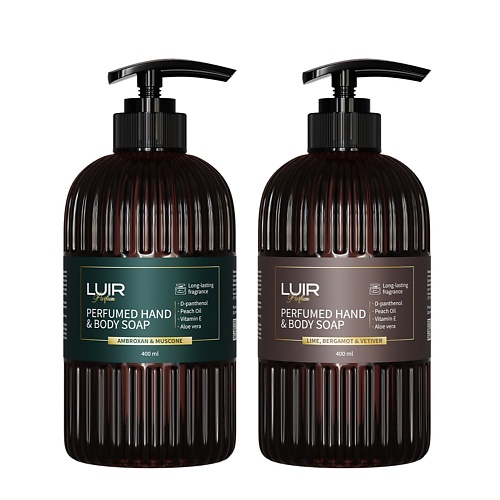 

LUIR Набор Luir Парфюмированное мыло (2 вида по 400) (Ambroxan & Muscon и Lime, Bergamot & Vetiver), Набор Luir Парфюмированное мыло (2 вида по 400) (Ambroxan & Muscon и Lime, Bergamot & Vetiver)