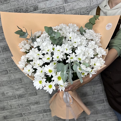 

ЦВЕТЫ ПЕРМИ Букет из ромашек и зелени, Букет из ромашек и зелени