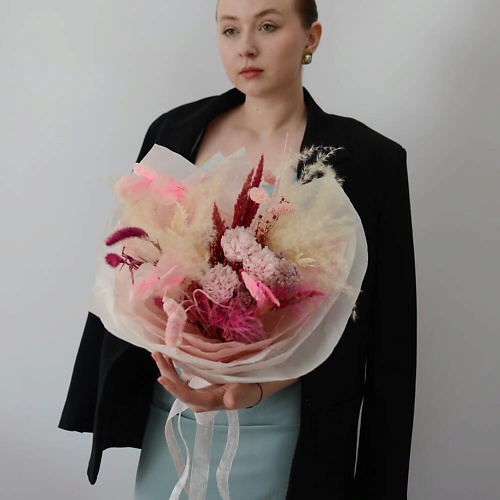 

VLSHBN FLOWERS STATE Букет из сухоцветов со стабилизированной гвоздикой, Букет из сухоцветов со стабилизированной гвоздикой