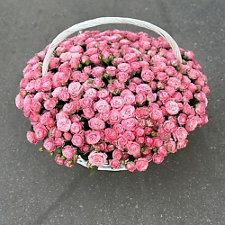 Корзина пионовидных роз