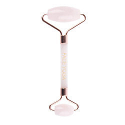 массажер роллер для лица из натурального розового кварца