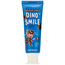 Зубная паста гелевая детская c ксилитом и вкусом шоколадного печенья Dinos Smile